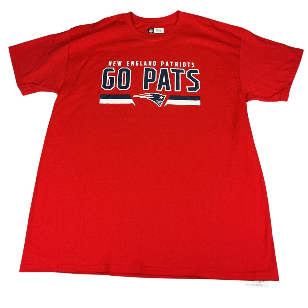 New‎ England Patriots Go Pats Shirt Men Large Red NFL Team Apparel NWT